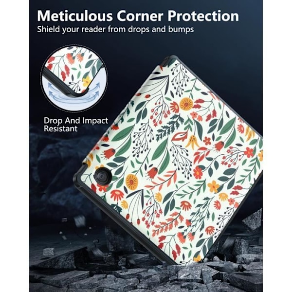 Coque för Kobo Libra Colour - MoKo - N428 - Lätt - Automatisk väckning/sömn - Rep-häfte Blomma