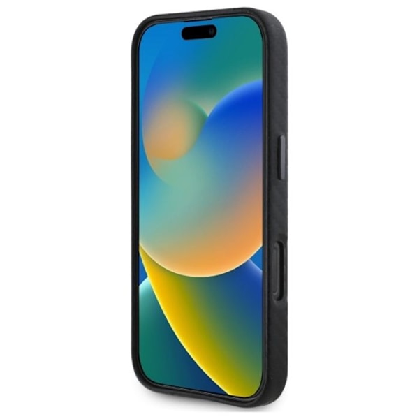 Coque för iPhone 16 Pro Max - BMW kolfiber inlindad metall (BMHCP16X23PUFWC) - Svart svart
