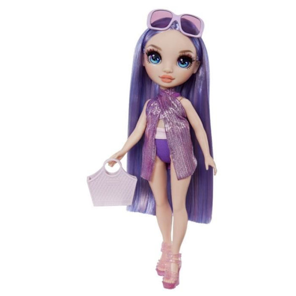 Rainbow High Swim & Style - Ledad modedocka 27 cm - Violet (Violet) - Baddräkt + Pareo - från 4 år Lila