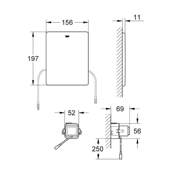 GROHE elektronisk spolplatta, krom (tysk import) - 38759SD0