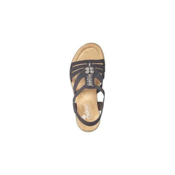 Nu Pied - RIEKER - 66506 - Svart - Elastisk - Kilklack - Dam Svart 40
