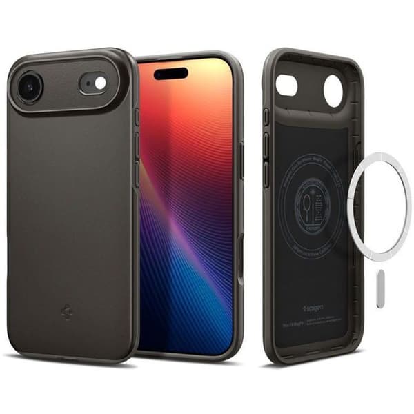 Baksida - SPIGEN - iPhone Air - Mörkgrå - Hållbar plast - Ren design Kolgrå