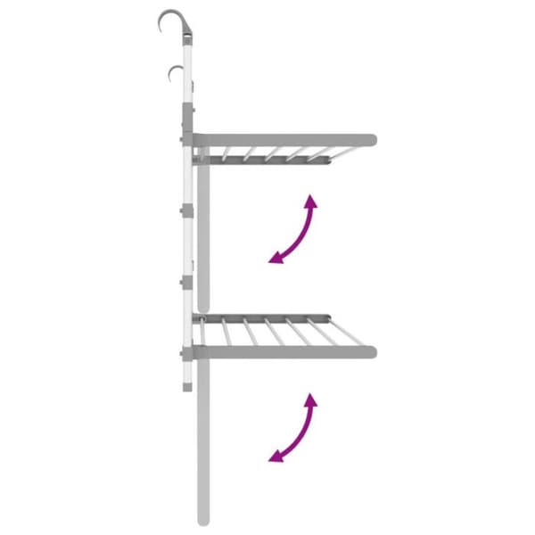 Torkställning för balkong 89x25x(60 95) cm aluminium