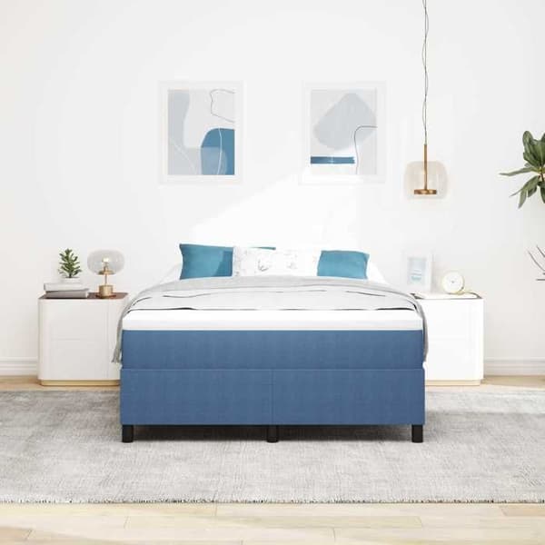 vidaXL Plattformssängram Blå 160 x 200 cm 3337420