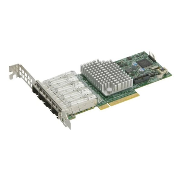 Supermicro AOC-STG-I4S expansionskort - 10 Gigabit SFP+ x 4 Low Profile PCIe 3.0 x8 nätverksadapter Silver