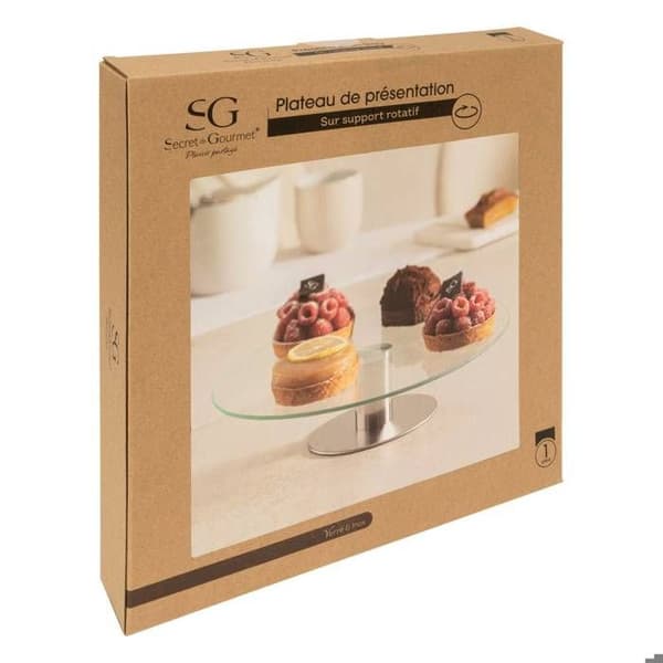 Roterande glasplatta - D 30 cm Transparent