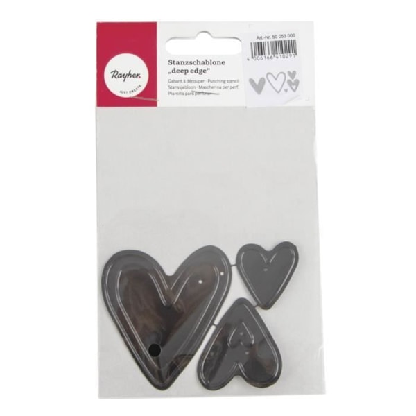 Die-cut kit "deep edge": "Hjärtan", 1,1-5,5 x 1,2-6cm, tab-bag 3st