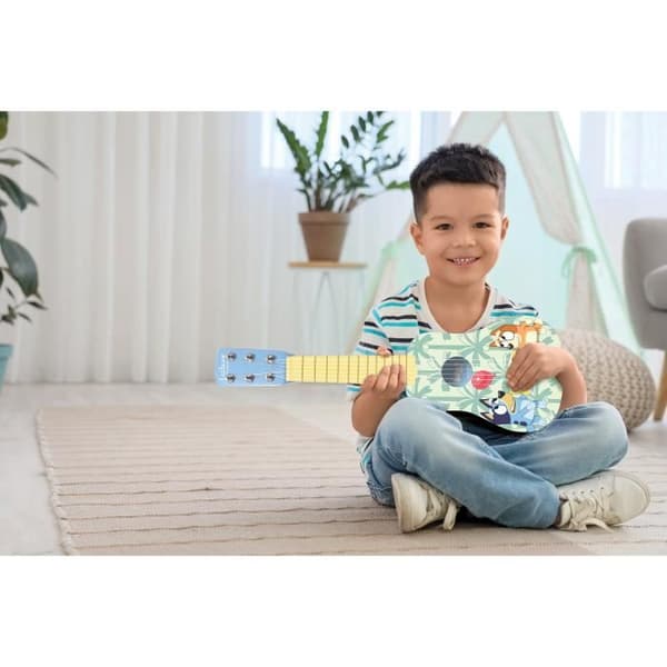 Lexibook, Bluey, Min Första Gitarr för Barn, 6 Nylonsträngar, 53 cm, Guide Ingår, Från 3 år