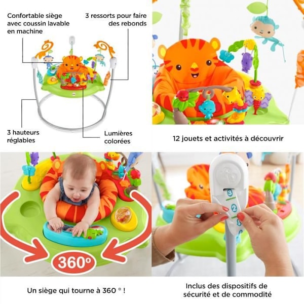 Fisher-Price - Jumperoo Jungle Sounds and Lights - Youpala CHM91 -