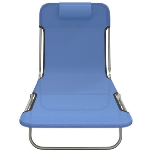 vidaXL Set med 2 Fällbara Solstolar, Solsäng, Terrassstol, Uteplatsstol, Blå 360180 Blå