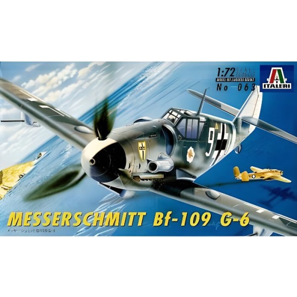 Flygplansmodell - ITALERI - Messerschmitt BF-109 G-6 - Svårighetsgrad 1 - Längd 12 cm