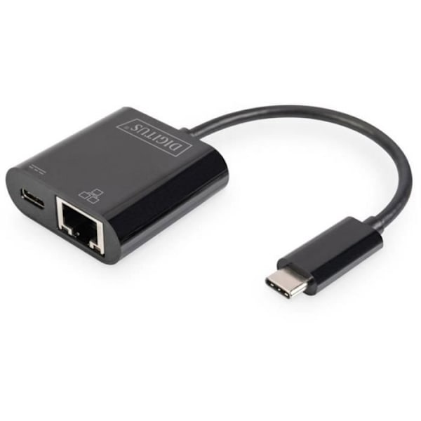 Digitus DN-3027 USB-C, RJ45-adapter DN-3027 [1x USB-C™ hane - 1x RJ45 hona, USB-C™ hona] med RJ45-uttag, med