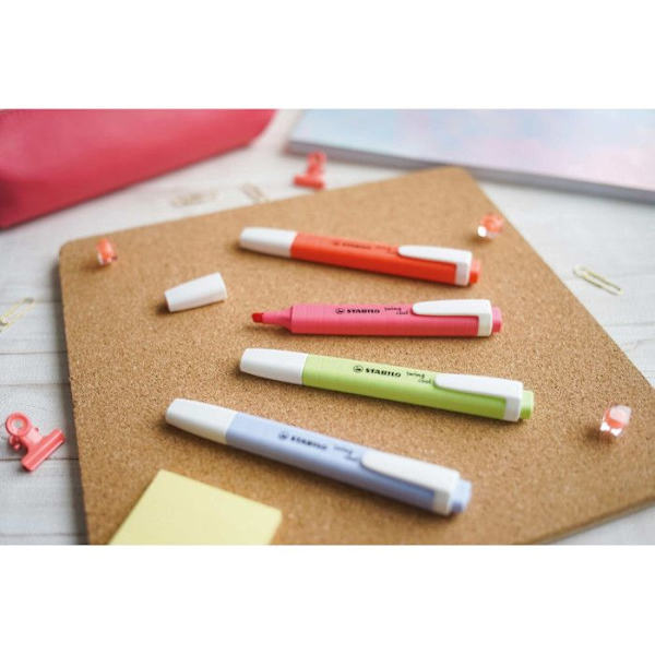 Surlighnare - STABILO - Swing cool - Pastellrosa - Avfasad spets 1-4 mm - Vattenbaserat bläck pastellrosa