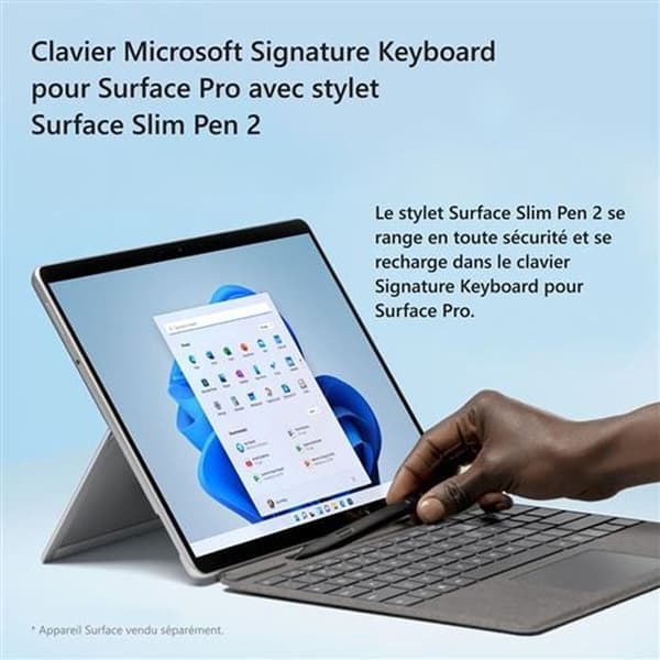 Slim-tangentbord - Microsoft - Surface Pro - Bakgrundsbelyst - Magnetisk - Stylus inkluderad