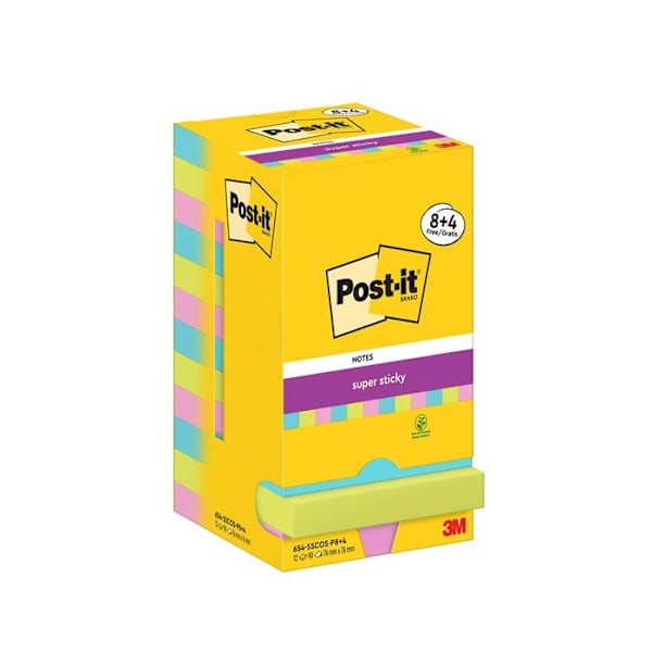 Post-it klisterlapp - 654-SSCOS-P8+4
