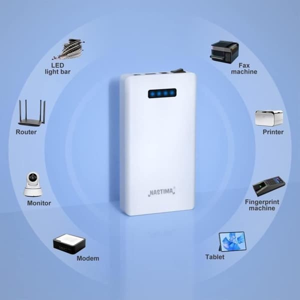 Batteripack - NASTIMA - 5200mAh - 12V/9V DC & 5V USB - Litiumjon - Laddare ingår