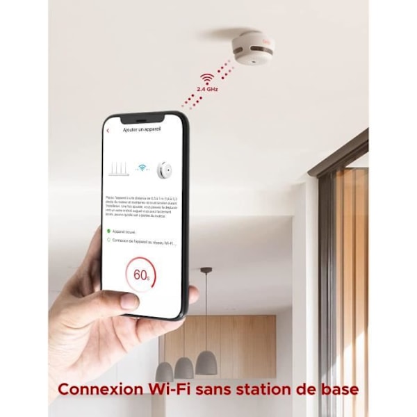 Rökdetektor - X-Sense - XS01-WX - Utbytbart batteri - Wi-Fi 2,4 GHz - Fotoelektrisk
