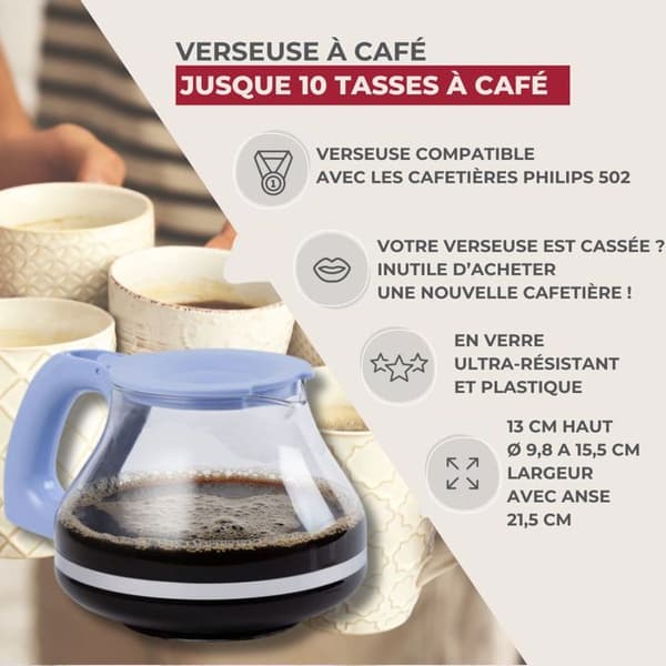 Kanna för Philips 502 Kaffebryggare Fackelmann Basics Transparent