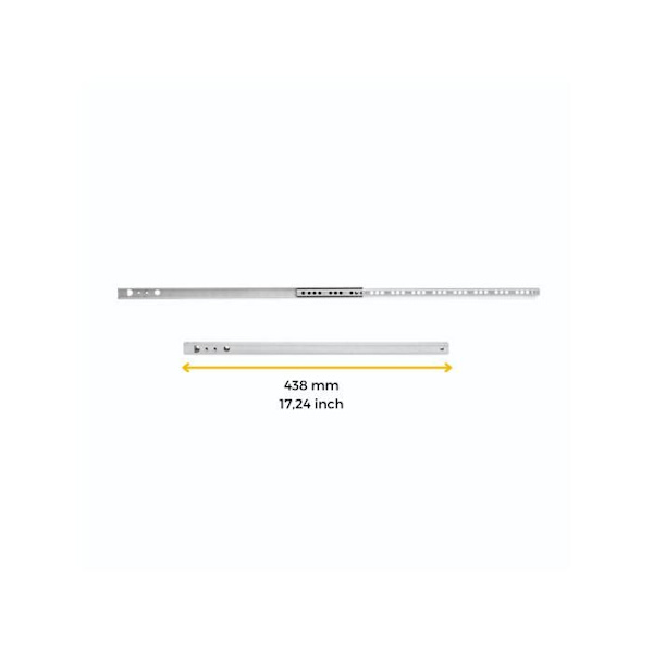 Kullagerdragningar - Emuca - 3009305 - Paket med 5 par - Zinkad stål - 17 mm höjd - 438 mm längd