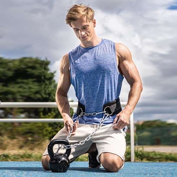 Bekvämt och slitstarkt viktbälte för Street Workout och Bodybuilding - ERIC FLAG Svart