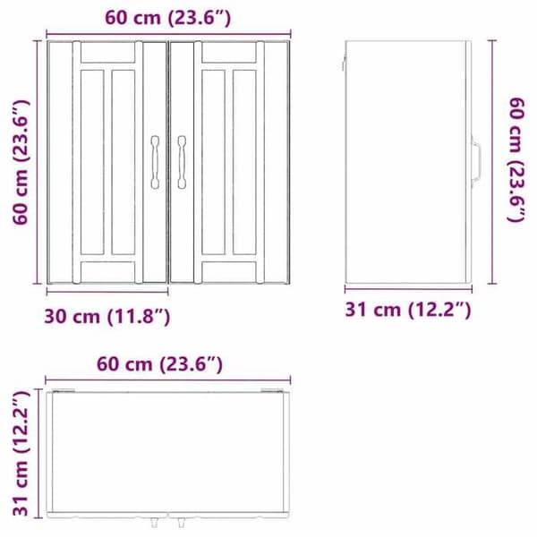 vidaXL Väggskåp för kök Lucca vit högblank ingenjörsträ 853819