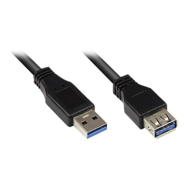 Bra anslutningar USB Typ A (M) till USB Typ A (F) USB 3.0-förlängningskabel 5m Svart