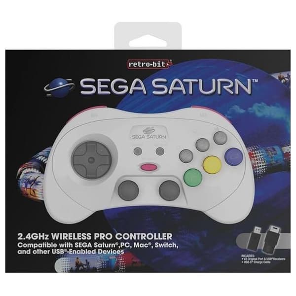 RetroBit Sega Saturn 2.4Ghz Pro Vit Vit