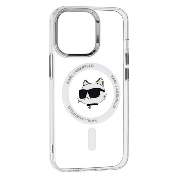 Coque MagSafe Karl Lagerfeld IML Metall Choupette Head för iPhone 13 Pro Max (Vit) vit