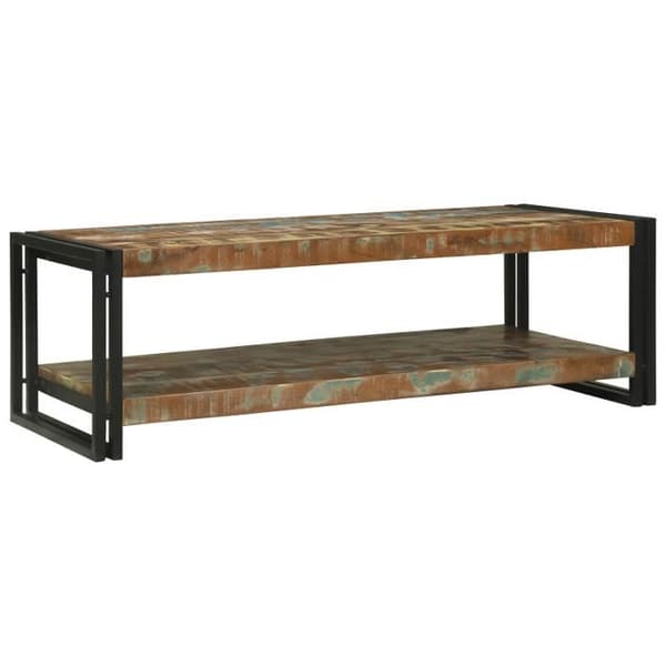 Multikolor Låg Bords 120x50x38 cm Återvunnet Massivt Trä
