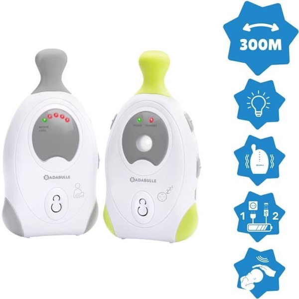 BADABULLE Baby Online 300m+ Audio Baby Monitor med nattljus