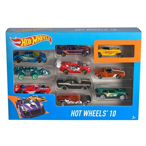 Hot Wheels - Set med 10 fordon - Set för små bilar - 3 år och äldre 54886 Flerfärgad