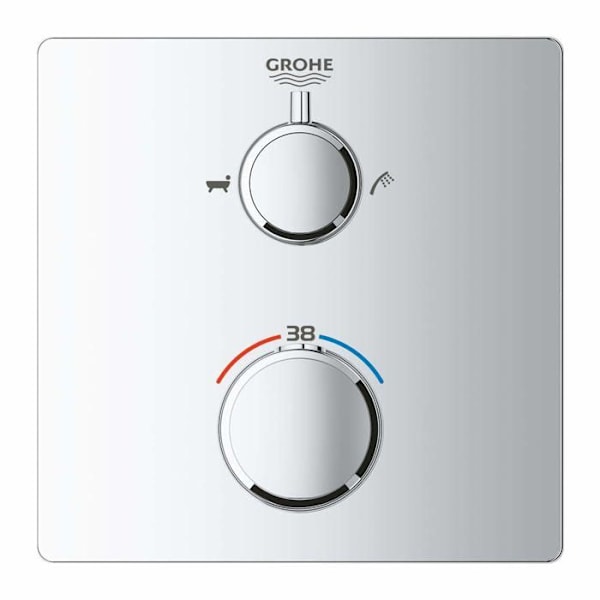 Inbyggd bad-duschblandare - GROHE - 24080000 - Krom - Metall - Väggmonterad Krom
