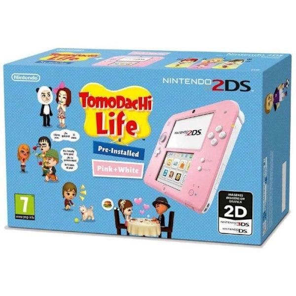 Nintendo 2DS Rosa/Vit + Tomodachi Life (förinstallerat)