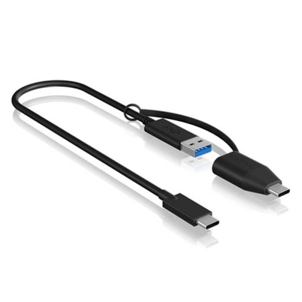 ICY BOX USB-kabel USB 3.2 Gen2 (USB 3.1 Gen2) USB-C hane, USB-A hane 35 cm svart 60836