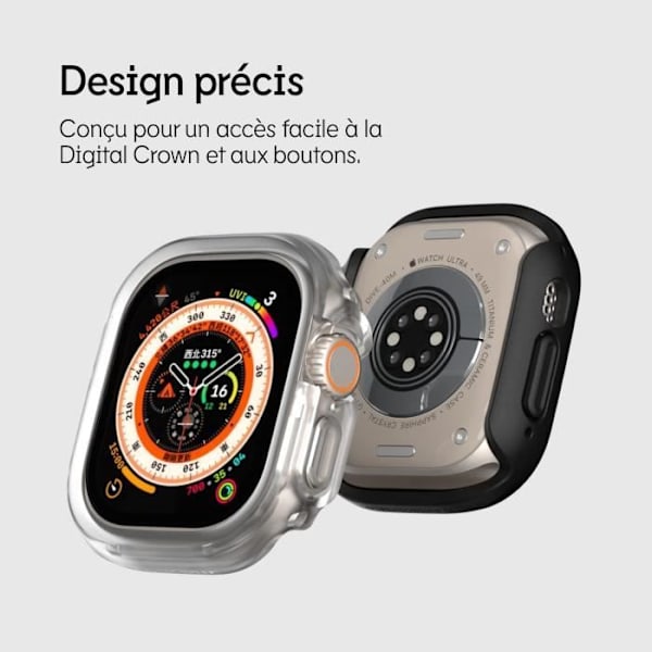 RhinoShield Bumperfodral Apple Watch Series 98 7 45mm CrashGuard NX - Transparent