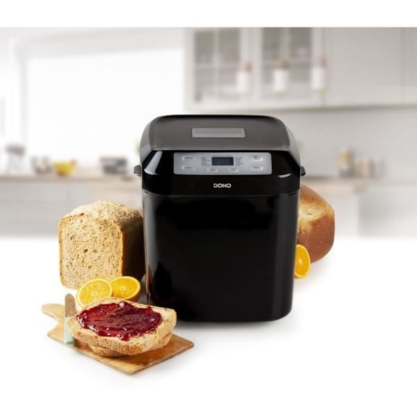 Automatisk brödmaskin - DOMO - B3974 - 550 W - 12 program - LCD-skärm Svart