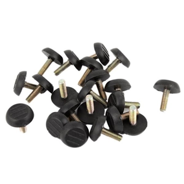 SOURCING KARTA Inskruvade utjämningsfötter 22mm x M6 x 20mm Möbelbensändkåpa Pad Pad 20st