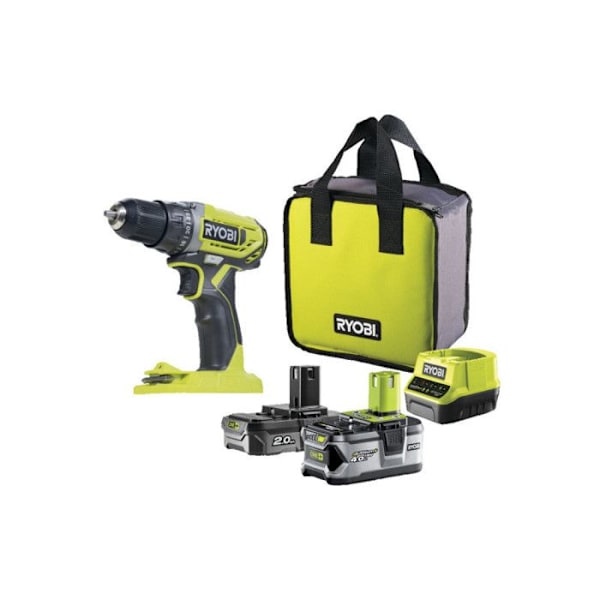 Borrskruvdragare - RYOBI - R18DD2-242S - 18V - 2 Batterier 4.0Ah och 2.0Ah - Laddare ingår