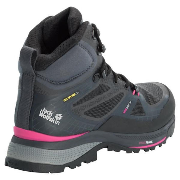 Jack Wolfskin Force Trekker Texaporeid Mid vandringsskor för kvinnor - svart / rosa - 37,5 Svart/rosa 38