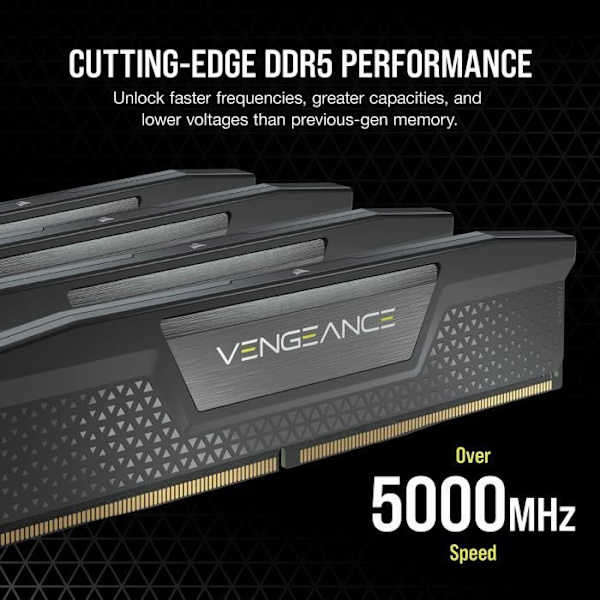 RAM-minne - CORSAIR - Vengeance DDR5 RAM 32GB (2x16GB) 5600MHz CL40 Intel XMP Kompatibel iCUE - Svart