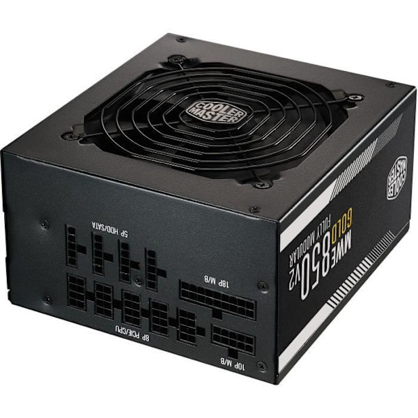 KYLARE MASTER MWE Guld 850W FM V2 -Strömförsörjning 850W 100% modulär (certifierad 80 Plus GOLD 5 års garanti) Flatkablar svart