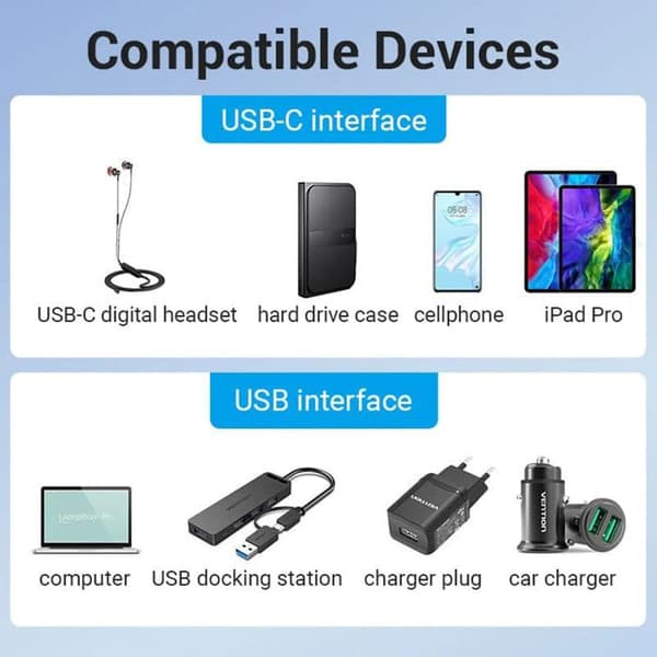 USB 3.0-adapter - Vention - CDPH0 - USB-C-kvinna - Laddning och synkronisering - Extern anslutning