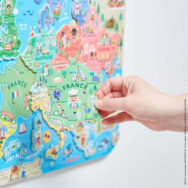 pussel karta europa magnetisk Flerfärgad