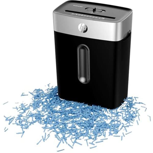 Pappersförstörare - HP - OneShred 8CC - Säkerhetsklass P-4 - Korsklipp - 8 blad Svart