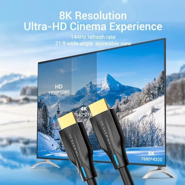 HDMI 2.1-kabel - VENTION - 1m - 48Gbps - Dolby Vision - Dynamisk HDR - 8K @ 60Hz