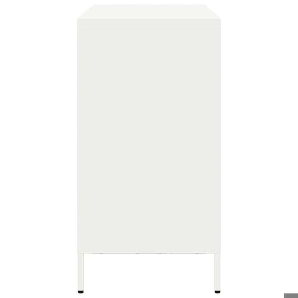vidaXL Buffé vit 101,5x39x73,5 cm kallvalsat stål 851267
