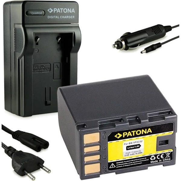 Laddare och Batteri - PATONA - BN-VF823U - 2190mAh - Kompatibel med JVC - Certifierad säkerhet