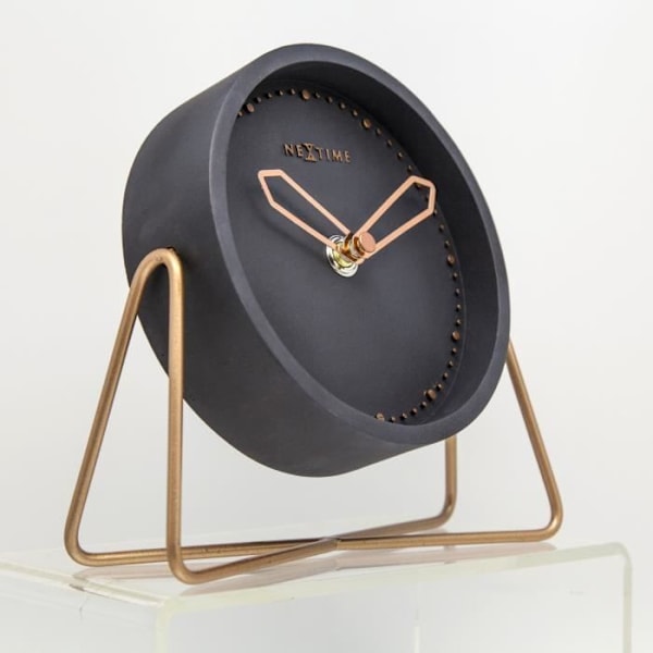 NEXTIME Bordsklocka - Korsbord - Polyresin - Svart 17,5x15,5x5cm Svart