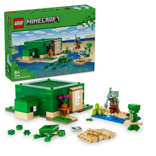 LEGO® 21254 Minecraft Turtle Beach House, leksak med tillbehör, minifigurer för videospelkaraktärer Flerfärgad