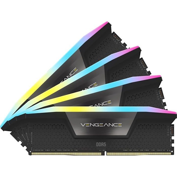 Corsair Vengeance RGB DDR5 64 GB (4 x 16 GB) 6400 MHz CL32 Quad Channel Kit - Svart - RGB DDR5 RAM PC5-51200